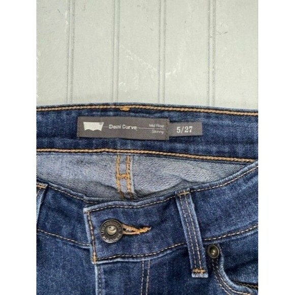 Levi Denim Curve Size 5 27 Womens Jeans Mid Rise Skinny Stretch Med Wash - Picture 2 of 3